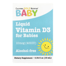 Vitamin D3 Baby By California Gold Nutrition 400 iu ( 1 drop ) 10 Ml