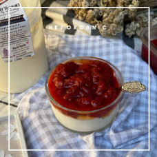 Organic Strawberry Rush Jam & Streusel Gluten Free Toping Yoghurt, Raw milk By Healthy Yoghurt Malang