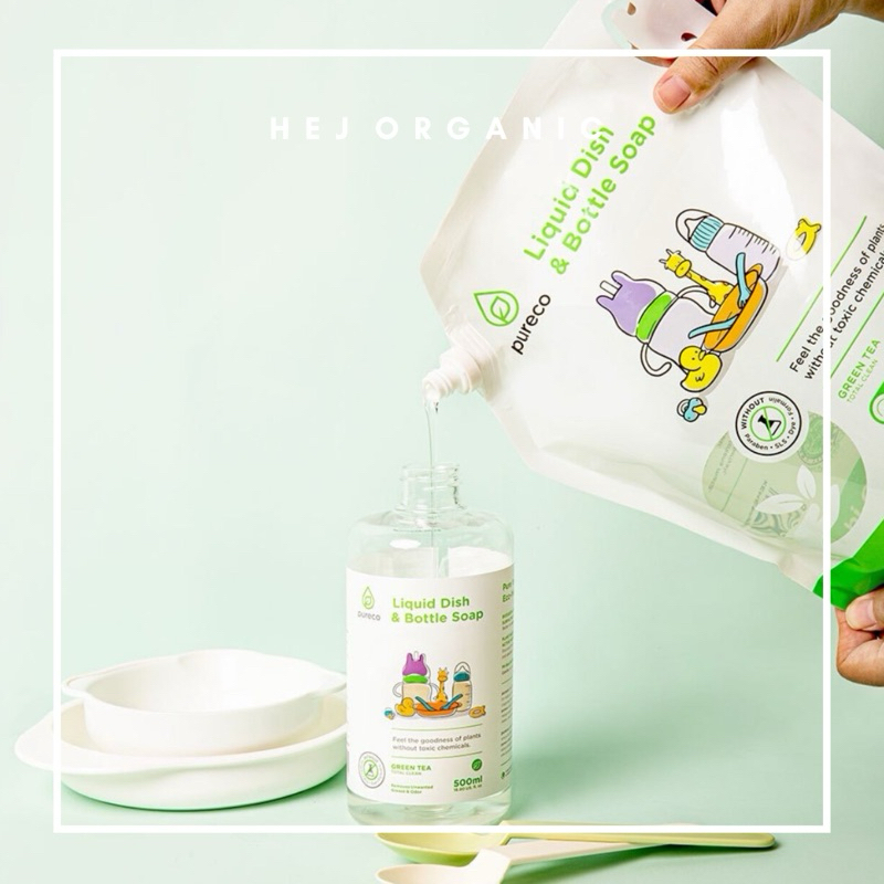 Liquid Dish & Bottle Soap Sabun Cuci Piring Refill By Pureco 1450 Ml