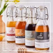 Raw Honey Randu, Kaliandra, Kelulut Kemasan Botol Kaca & Travel Size By Madu Suhayl